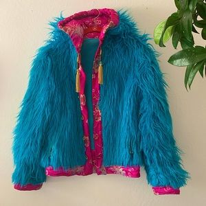 Burning Man Inspired Faux Fur Bomber